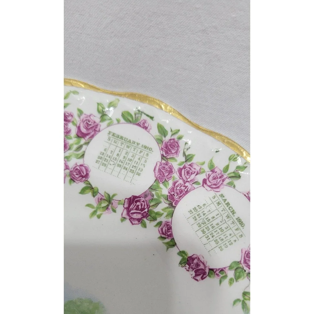 Antique 1910 advertising calendar plate produced for 